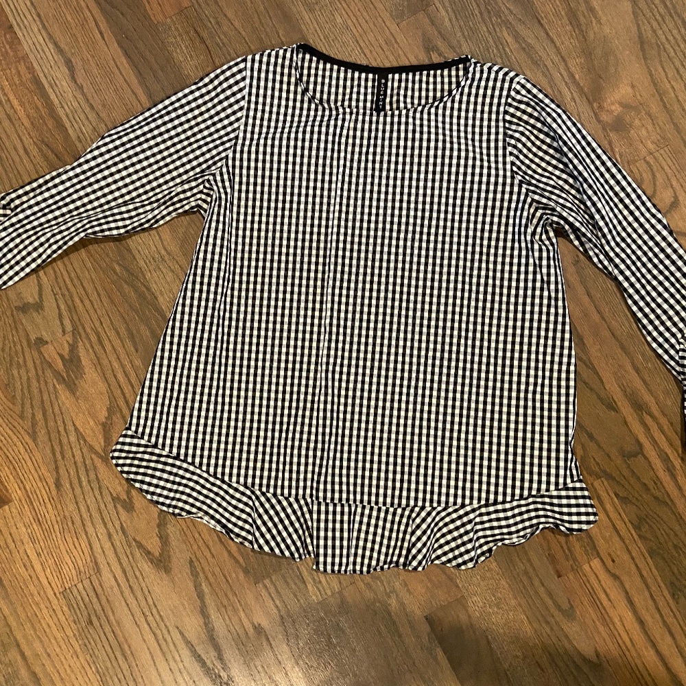 Black and White Checkered Top